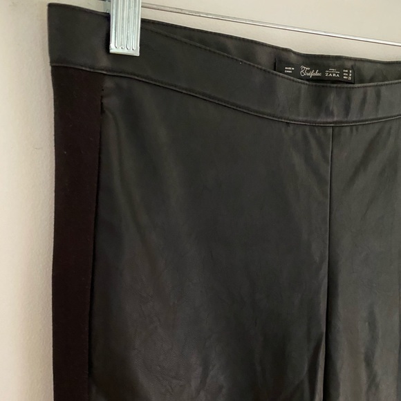 Zara pleather tights / leggings, black, size M - Picture 3 of 6